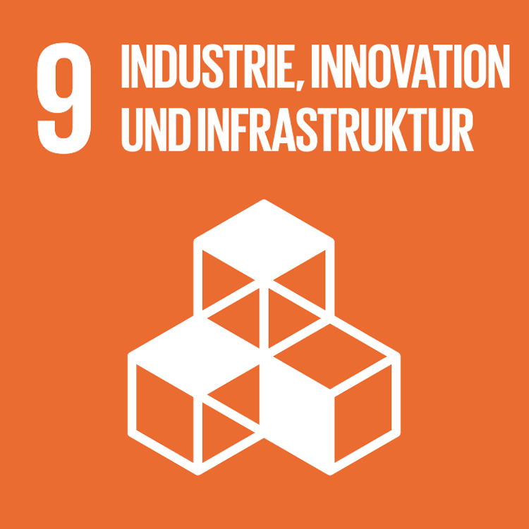 Symbol: SDG Ziel 9 - Industrie, Innovation und Infrastruktur